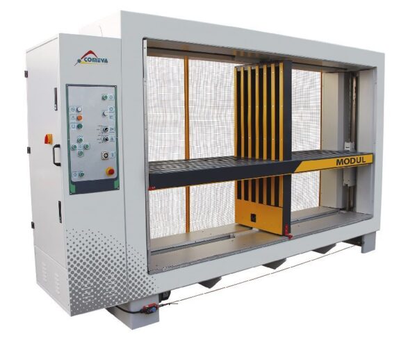 Prensa montaje módulos muebles Modul Comeva