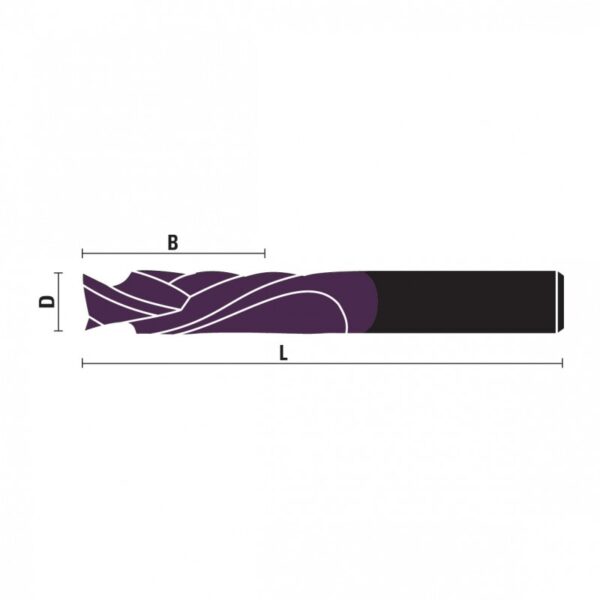 Fresa helicoidal md integral d=8x22x80 z2+2 KleinDIA para Nesting